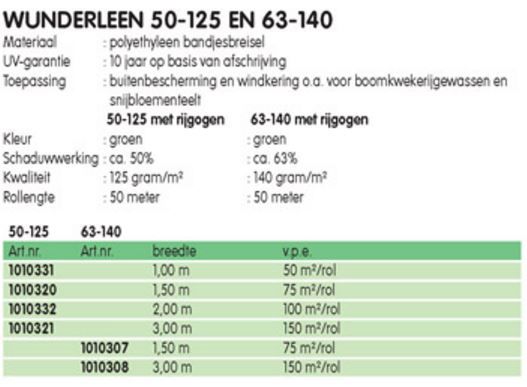 windbreekgaas 50-125 150cm 50mtr/rol