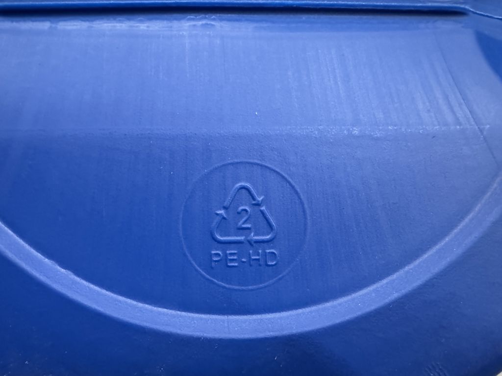 vat blauw 60L met deksel zwart