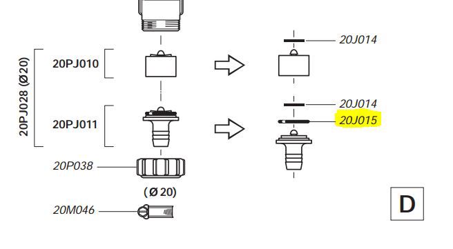 Dosatron O-ring klep D20S