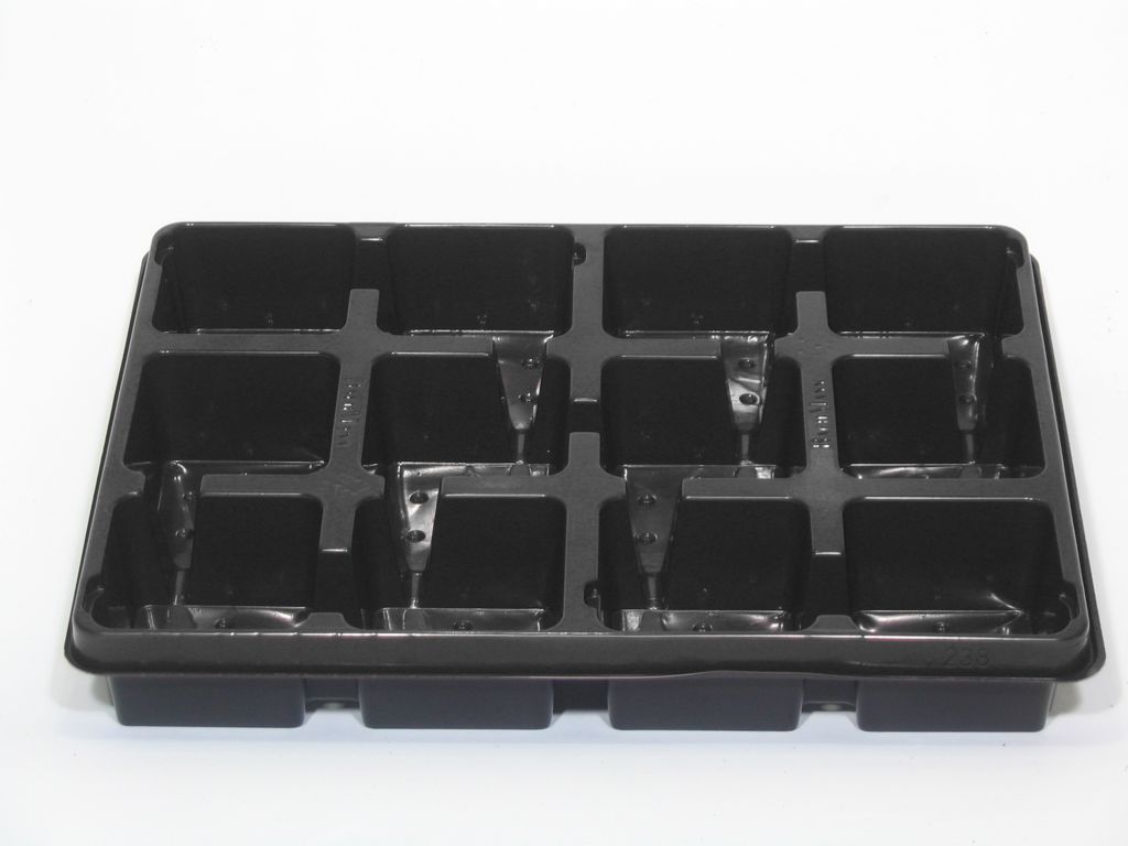 Normpacktray 244 zwart bodemgat 2400/plt