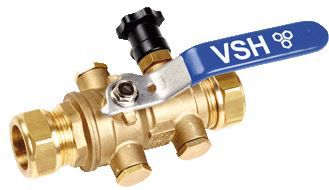 kogelkraan met terugslagklep knel 15mm