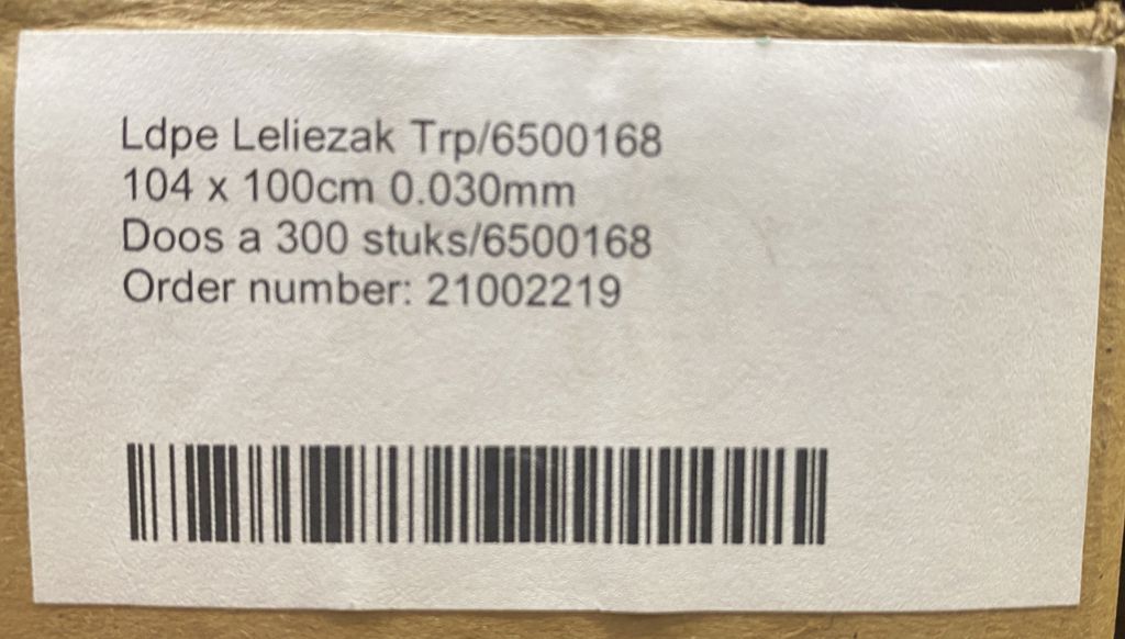 leliekratzak 104x100 30mu 300/doos ldpe